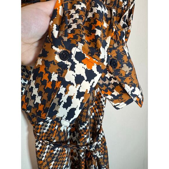 Equipment Relle Silk Shirtdress 2 Luxury Houndstooth Academia Modest Business - Picture 9 of 16